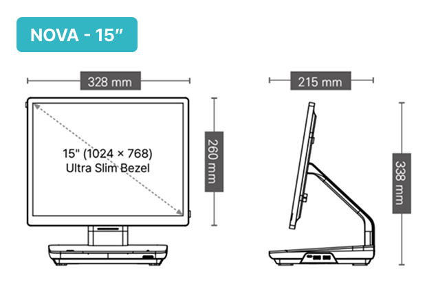 NOVA 15 inch Dimension