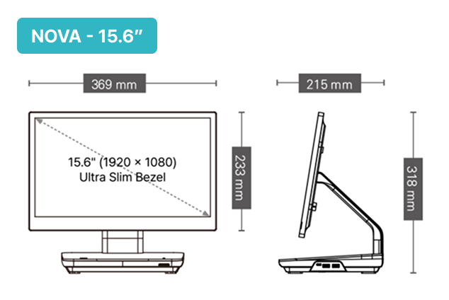 NOVA 15.6 inch Dimension